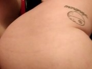 milf twerks on long man cock ends up getting pounded doggy style, watch how her booty jiggles! 8/16