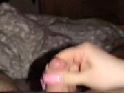 Long Nails Goddess use precum to torment his little cock with the vibrator *Long Nails Inseration* 16/16