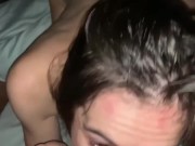 crazy sex in bedroom + full mouth of cum 10/16