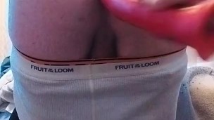 Taking dildo from behind