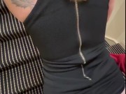 Quick creampie while fucking in a hotel stairwell 16/16