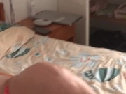 beautiful stepmother on the bed, her big hairy pussy is delicious 3/16