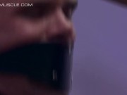 Muscular stud tormented with clothespins and icy hot on his balls 13/16