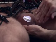 Muscular stud tormented with clothespins and icy hot on his balls 8/16