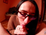Nerdy Girl in Glasses Sucks Cock in POV - Black Lynn 13/16