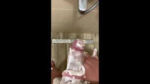 Shaving my thick dick made me cum
