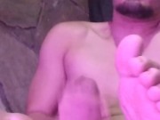 bouncing balls in strong masturbation and cum on feet 7/16