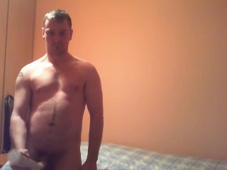 Fucking Fleslight jet while wtaching porn