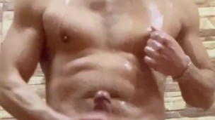 Gym shower jerkoff