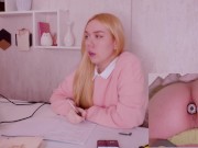 Helping my stepsister with homework but she's too distracted with vibro plug in her ass! 4/16