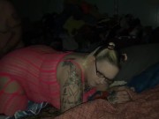 Intense doggystyle dildo fucking ends with hard thrusting creampie from stepbro 1/16