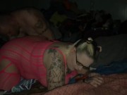 Intense doggystyle dildo fucking ends with hard thrusting creampie from stepbro 15/16