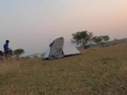 Outdoo in the tent at evening in a peaceful environment 11/16