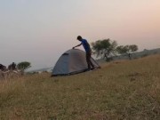 Outdoo in the tent at evening in a peaceful environment 13/16