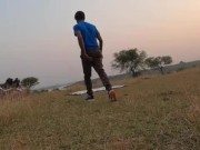 Outdoo in the tent at evening in a peaceful environment 3/16