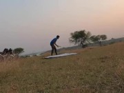 Outdoo in the tent at evening in a peaceful environment 5/16