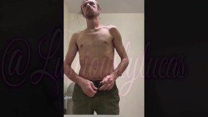Long haired guy jerk off