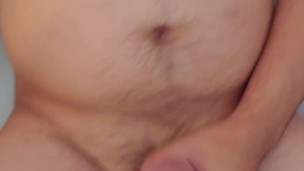 Stroking my small cock in the tub