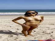 waking nude on the beach!  Only Fans @Appleliu-76 15/16