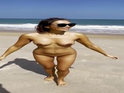 waking nude on the beach!  Only Fans @Appleliu-76 3/16