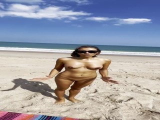 waking nude on the beach!  Only Fans @Appleliu-76