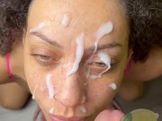 Your favorite cumslut Frecklemonade enjoying another facial 15/16