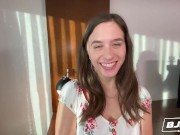 BJRAW Cute girl next door Kourtney Rae sucks cock and gets a face full of cum 1/16