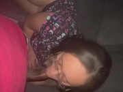 Mixed girl giving slow head on my new couch 11/16