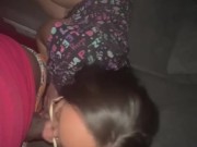 Mixed girl giving slow head on my new couch 4/16