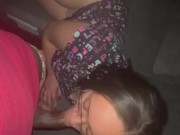 Mixed girl giving slow head on my new couch