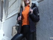 GERMAN SCOUT - Skinny Teen Candee Licious | Blue eyes Pickup for Casting Fuck 4/16