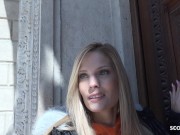 GERMAN SCOUT - Skinny Teen Candee Licious | Blue eyes Pickup for Casting Fuck 5/16