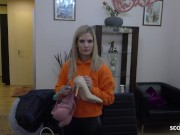 GERMAN SCOUT - Skinny Teen Candee Licious | Blue eyes Pickup for Casting Fuck 6/16