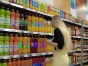 No panties, short dressin, flashing public in supermarket. 6/16