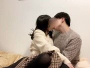 【個人撮影】女の子の日の過ごし方♡休日デート終わりにベッドでまったりしてたら甘々ディープキスからイチャイチャが始まった..♡愛ある濃厚フェラ抜き❤︎Japanese amateur hentai 2/16