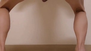 asian femboy milking at the stair