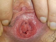 Pulling hairy pussy lips CLOSE UP 16/16