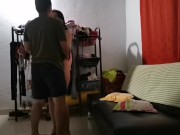 fucked with my brother's girlfriend while he is in the bathroom, I cum in her ass 1/16