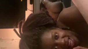 Amateur Ebony Milf makes white boy cum in 3min!!