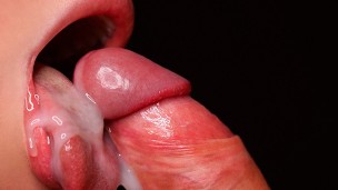 CLOSE UP: Best Wet BLOWJOB in the WORLD Right NOW, All Cum on Tongue, ASMR Sucking Dick 4K