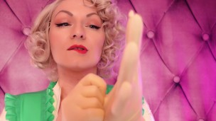 Latex sounding ASMR video: 3 layers of medical gloves... sexy pin up MILF