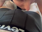 Very good blowjob and cum on flat chest 2/16