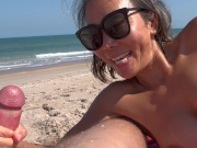 handjob on the nude beach! hope nobody saw us!  Only Fans @Appleliu-76 13/16