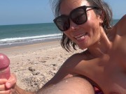 handjob on the nude beach! hope nobody saw us!  Only Fans @Appleliu-76 14/16
