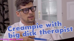 Hot blonde teen Rebecca Volpetti wants creampie from big dick therapist