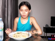 Petite Asian amateur GF from Thailand makes dinner and having sex after 8/16