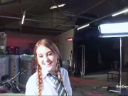 Teen Kendra in School Uniform struggles with a big older cock 2/16