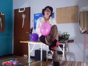 Office Obsession, The secretary Inflatables balloons masturbates with balloons. 12 4/16