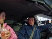 Girl Sucking Dick Stranger in Car / Sucked All The Cum 9/16