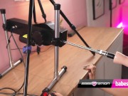 Megan Rox struggles with BIG dildo from the fuck machine! 4/16